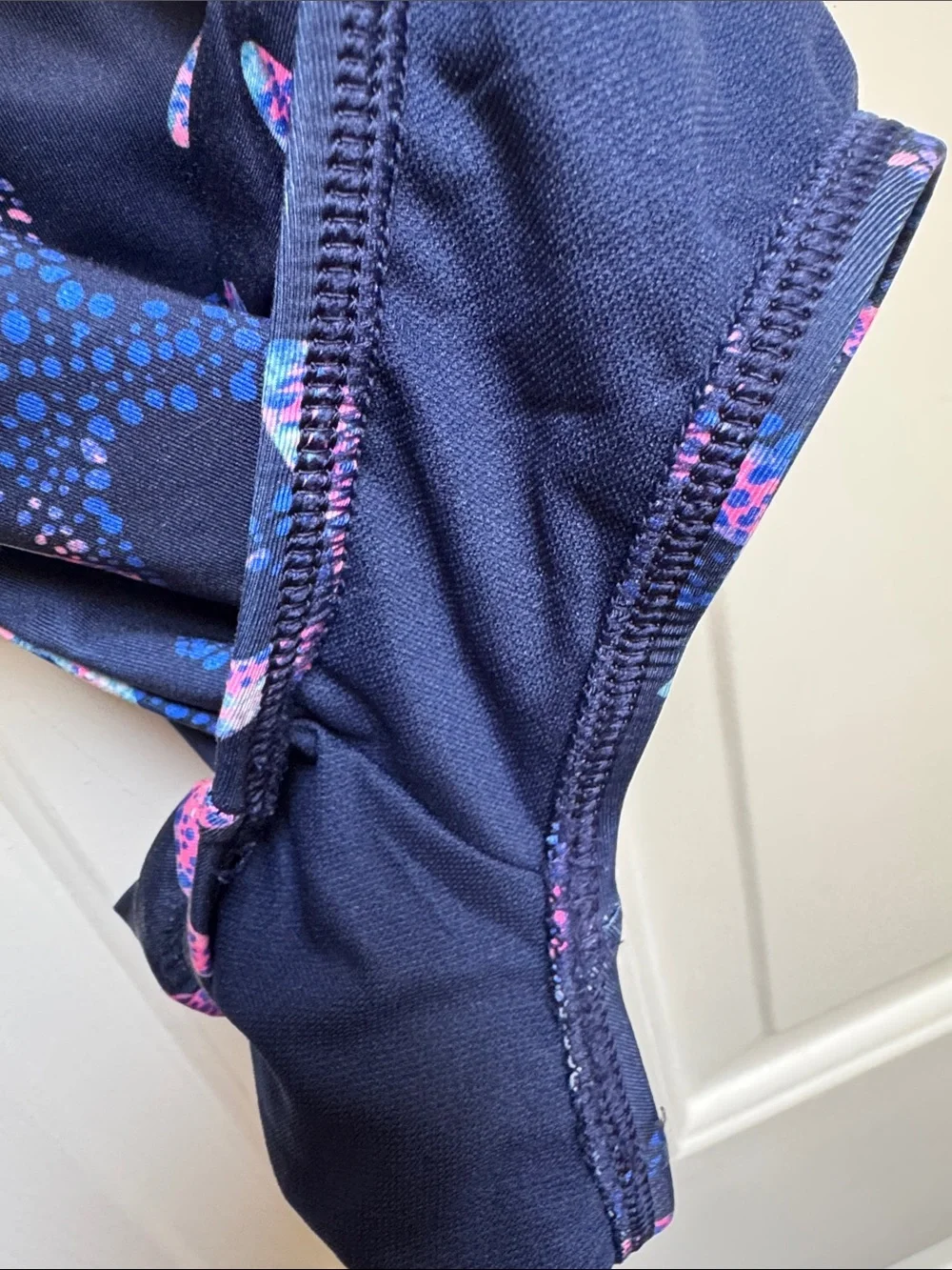 Lands End Girls size 6-7 S Navy Blue w/ Pink & Green Starfish 1 Piece Swimsuit - Picture 8 of 17